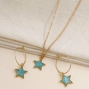 BOGO Star Necklace Earrings Set Jewelry Gold Cute